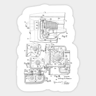 Zigzag Mechanism for Sewing Machine Vintage Patent Hand Drawing Sticker